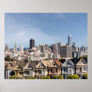 Póster Casas victorianas de damas pintadas en San Francis