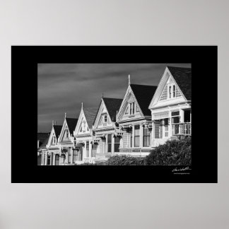 Póster Casas victorianas en Steiner Street, Plaza Álamo,