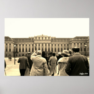 Póster Casas Vintage Austria Viena Schonbrunn