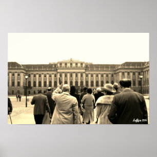 Póster Casas Vintage Austria Viena Schonbrunn