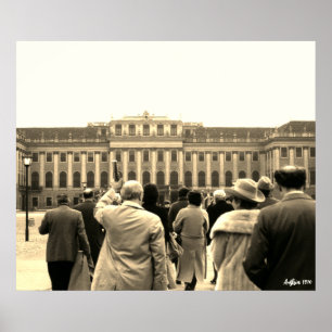 Póster Casas Vintage Austria Viena Schonbrunn