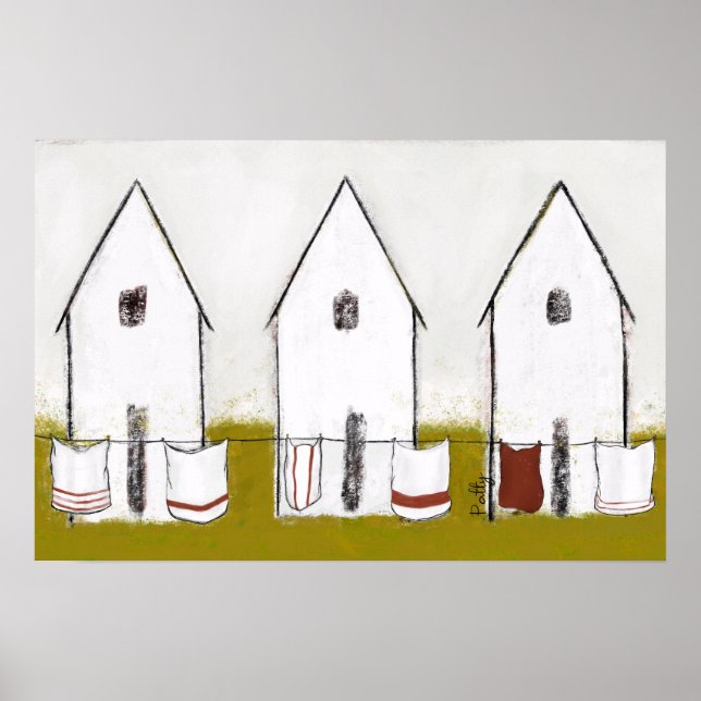 Póster Casas Vintage Con Lavandería (Frente)