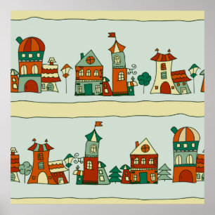 Póster Casas Wonky