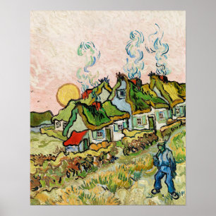 Póster Casas y figura (1890) de Vincent Van Gogh
