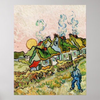 Póster Casas y figura (1890) de Vincent Van Gogh