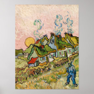 Póster Casas y figura de Vincent van Gogh