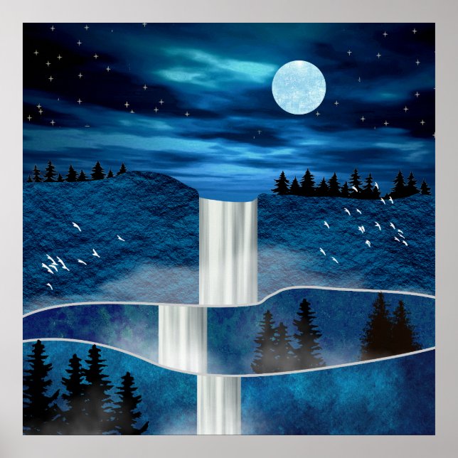 Póster Cascada azul (Frente)
