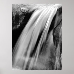 Póster Cascada, blanco y negro