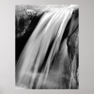 Póster Cascada, blanco y negro