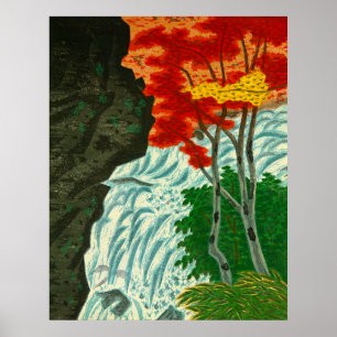 Póster Cascada Cabeza de Dragón en Nikko Maeda Masao 1944