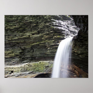Póster Cascada Cavern, Parque Estatal Watkins Glen, Nueva