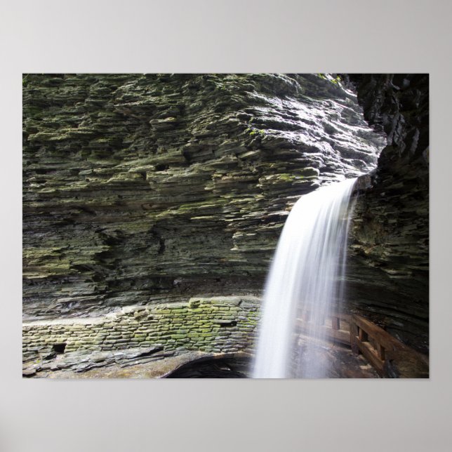 Póster Cascada Cavern, Parque Estatal Watkins Glen, Nueva (Frente)