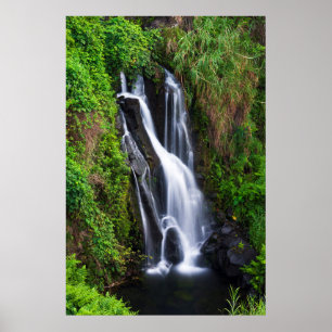 Póster Cascada, costa de Hamakua, Hawaii