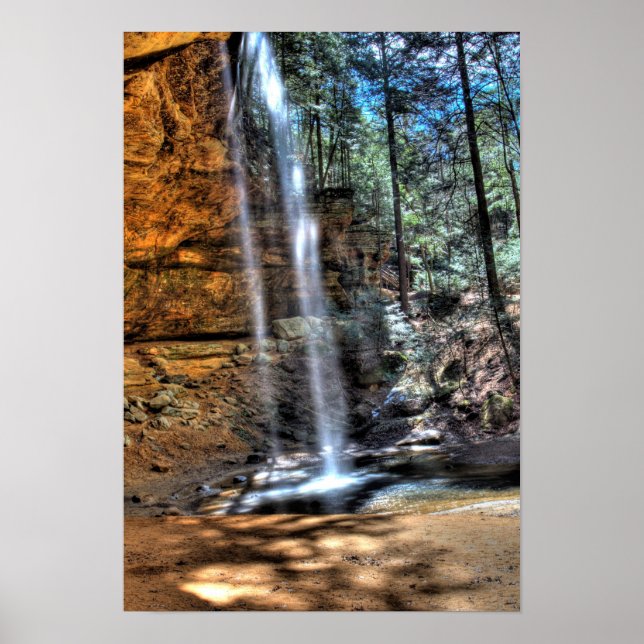 Póster Cascada cueva de Ash, colinas de Hocking, Ohio (Frente)