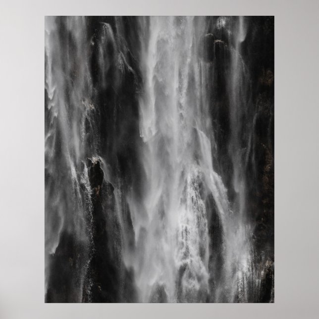 Póster Cascada de agua majestuosa Boka, Eslovenia blanco  (Frente)