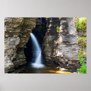Póster Cascada de entrada, Watkins Glen, Nueva York