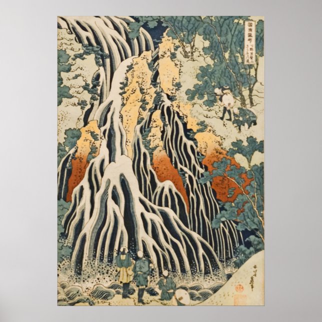 Póster Cascada de Hokusai - Amida (Frente)