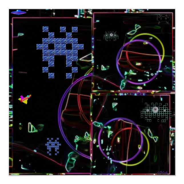 Póster Cascada de Juegos Electrónicos (Anverso)