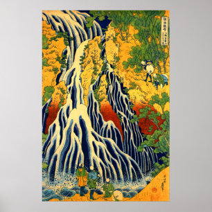 Póster Cascada de Kirifuri en el soporte Kurokami en