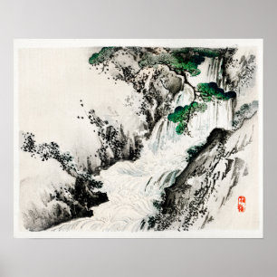 Póster Cascada de Kōno Bairei (1844-1895)