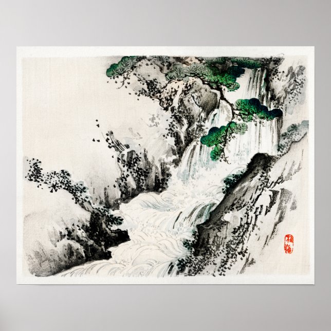 Póster Cascada de Kōno Bairei (1844-1895) (Frente)
