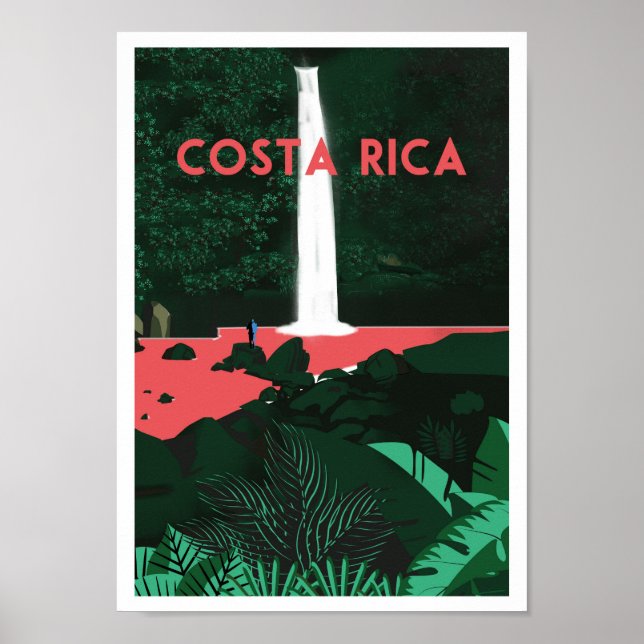 Póster Cascada de La Paz, Costa Rica | Viaje de época (Frente)