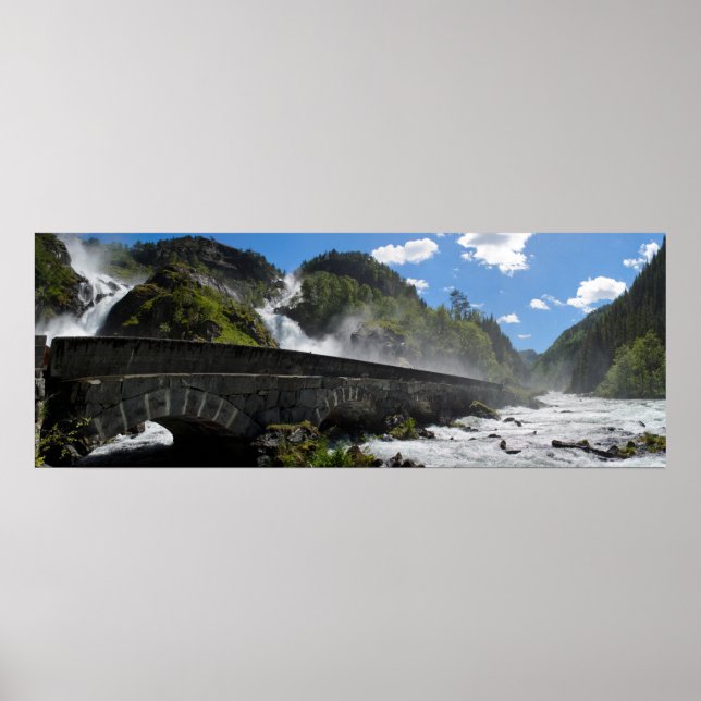 Póster Cascada de Latefossen en poster de Noruega (Frente)