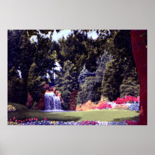 Póster Cascada de los jardines de fuerte Wayne Indiana