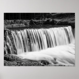 Póster Cascada de manantial en Hodgson en escala de grise