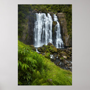Póster cascada de Marokopa, Nueva Zelanda