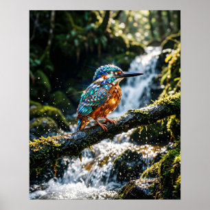 Póster Cascada de Martín Pescador de Cristal