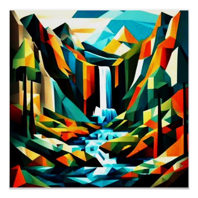 Póster Cascada de montaña 7 (Anverso)
