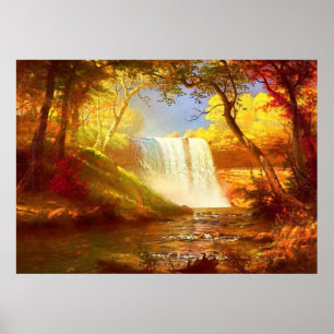Póster Cascada de otoño 