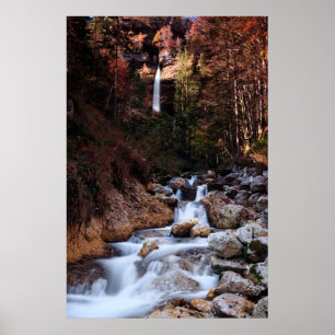 Póster Cascada de otoño Peričnik, Eslovenia