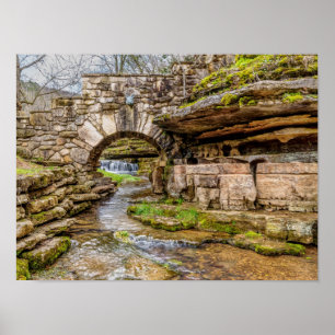Póster Cascada de Ozarks Debajo del Puente