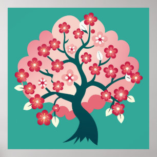 Póster Cascada de Sakura