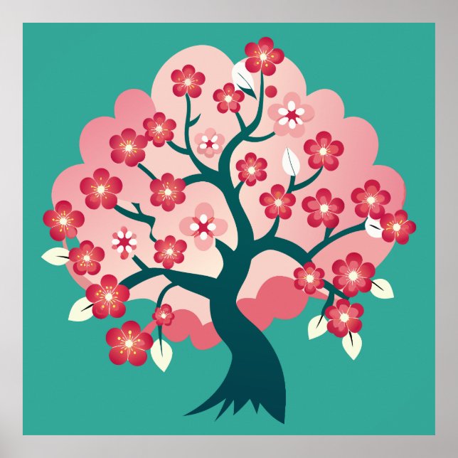 Póster Cascada de Sakura (Frente)