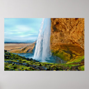 Póster Cascada de Seljalandsfoss en Islandia