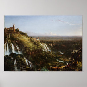 Póster Cascada de Tivoli — Templo de Sibyl, Cole