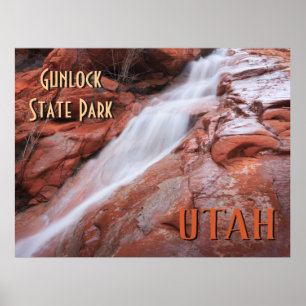 Póster Cascada de Utah del parque de estado de la llave