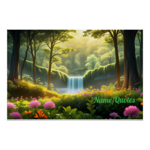 Póster Cascada del Bosque Encantado