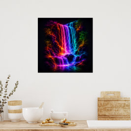Póster Cascada del espectro eléctrico con árboles luminos