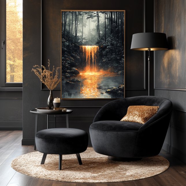 Póster Cascada Dorada en Bosque Místico (Subido por el creador)