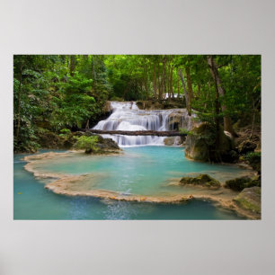 Póster Cascada en bosque tropical