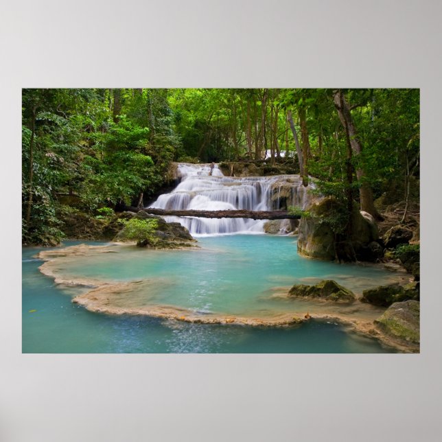 Póster Cascada en el bosque tropical (Frente)