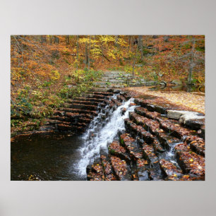Póster Cascada en el Parque Estatal Laurel Hill