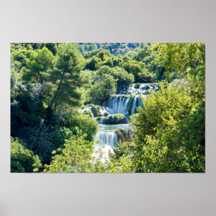 Póster Cascada en el Parque Nacional Krka - Dalmacia, Cro