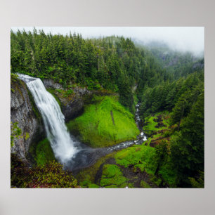 Póster Cascada en el verde