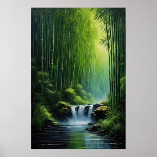Póster Cascada en Emerald Grove