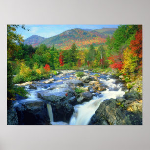 Póster Cascada Flume Montañas Adirondack